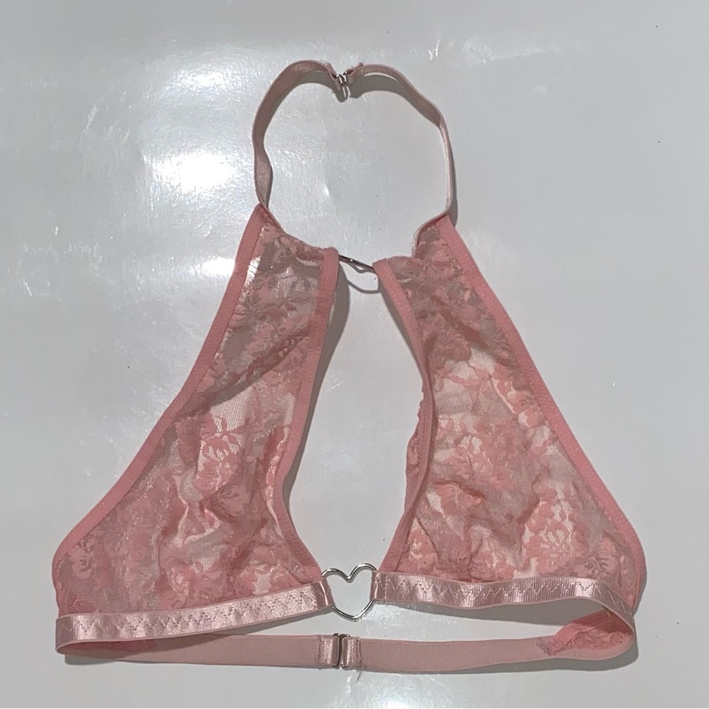 Elegant Pink Lace Bralette